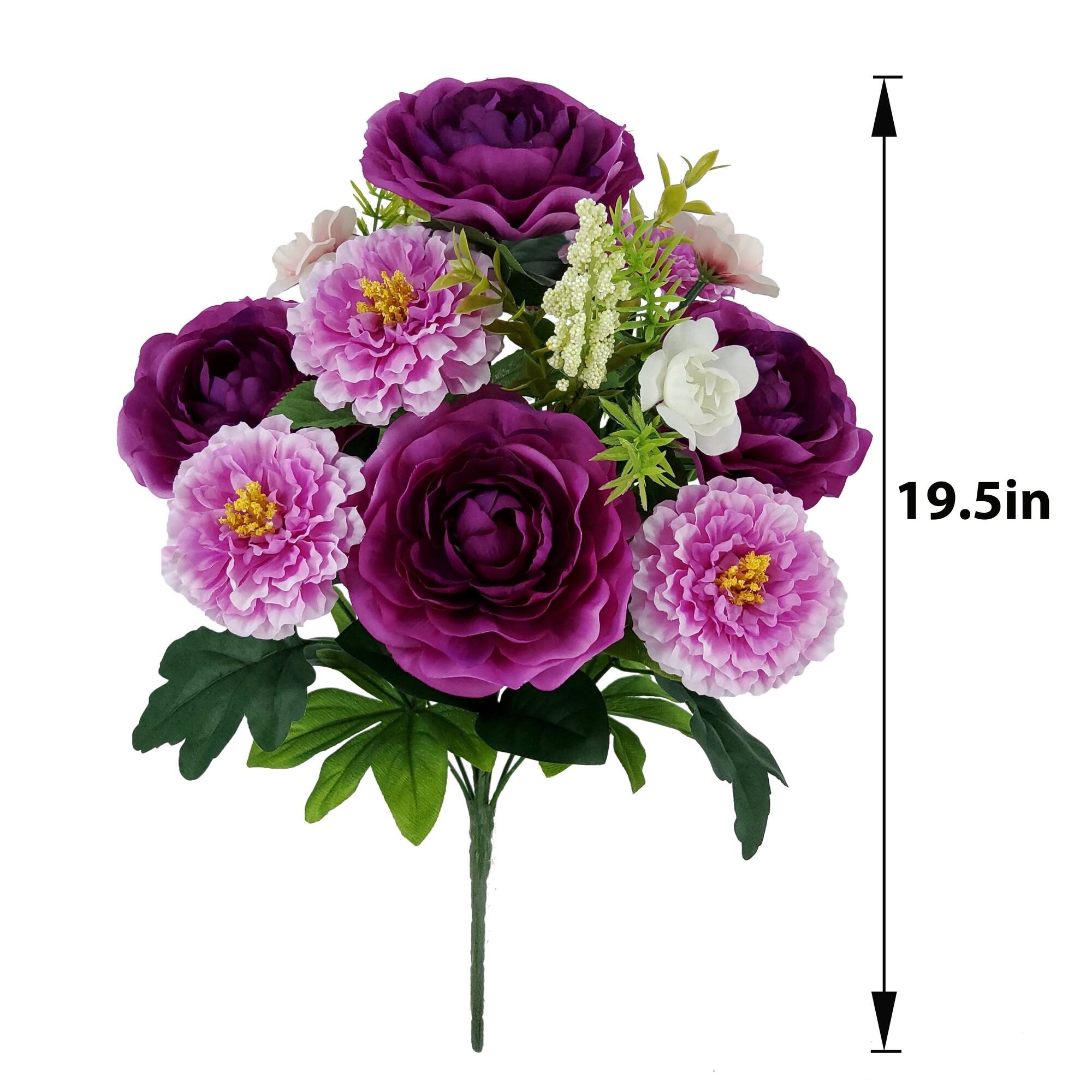 19.5" Ranunculus & Scabiosa Bush by Ashland